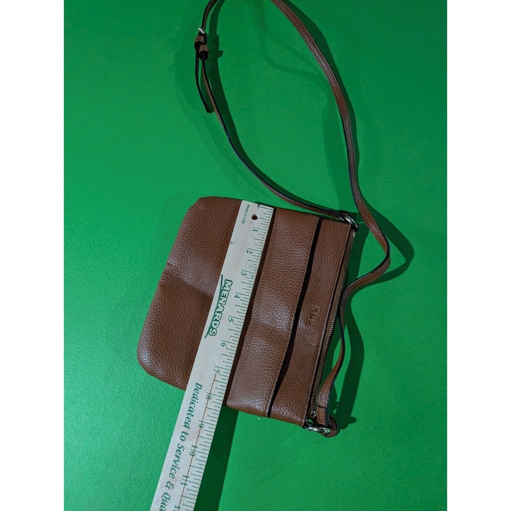 Lauren Ralph Lauren Brown Leather‎ Multi Crossbody Mini Handbag OS Shoulder Bag - Picture 9 of 10
